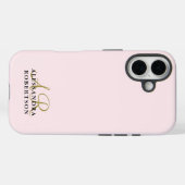 Monogram Pastel Pink Minimalist Gold Black Elegant Case-Mate iPhone Case (Achterkant (horizontaal))