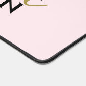 Monogram Pastel Pink Minimalist Stylish Gold Black Bureaumat (Hoek)
