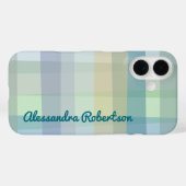 Monogram Pastel Plaid Blauw Blauwgroen Groen Geel  Case-Mate iPhone Case (Achterkant (horizontaal))