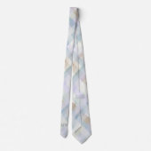 Monogram Pastel Plaid Tartan Geruite Poederblauw C Stropdas (Achterkant)