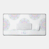 Monogram Pastel Rainbow Sundae Polka Dot Mandala Bureaumat (Keyboard & Muis)