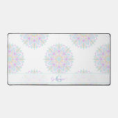 Monogram Pastel Rainbow Sundae Polka Dot Mandala Bureaumat (Voorkant)
