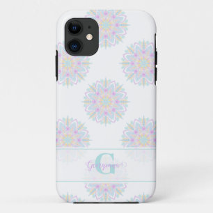 Monogram Pastel Rainbow Sundae Polka Dot Mandala Case-Mate iPhone Case