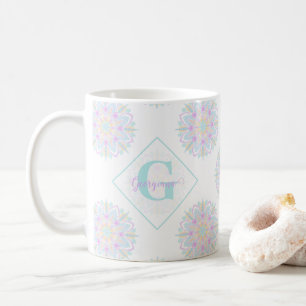 Monogram Pastel Rainbow Sundae Polka Dot Mandala Koffiemok