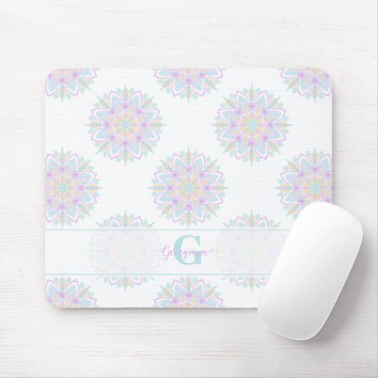 Monogram Pastel Rainbow Sundae Polka Dot Mandala Muismat (Met muis)