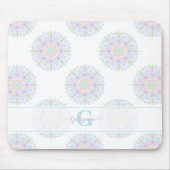 Monogram Pastel Rainbow Sundae Polka Dot Mandala Muismat (Voorkant)