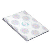 Monogram Pastel Rainbow Sundae Polka Dot Mandala Notitieboek (Rechterzijde)