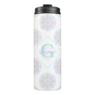 Monogram Pastel Rainbow Sundae Polka Dot Mandala Thermosbeker