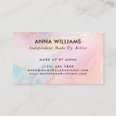 Monogram Pastel Regenboog en Goud Modern Marmer Visitekaartje (Achterkant)