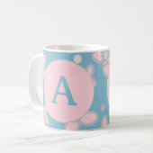 Monogram Pastel Retro Koffiemok (Voorkant links)