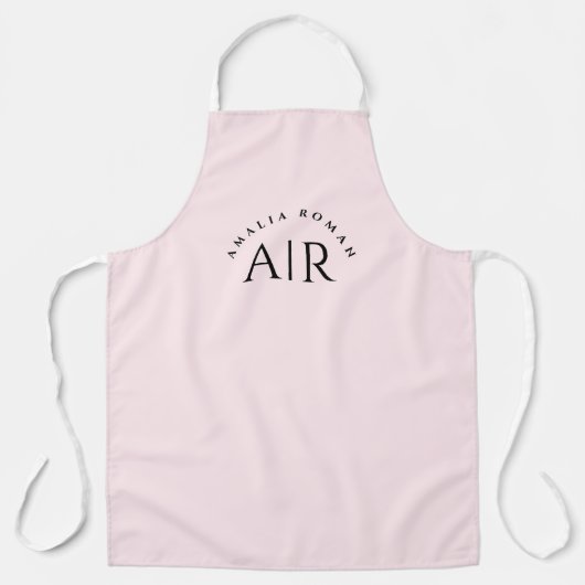Monogram Pastel Roze Gepersonaliseerd Schort (Voorkant)