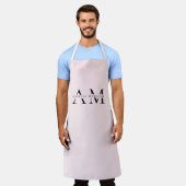 Monogram Pastel Roze Gepersonaliseerd Schort (Gedragen)