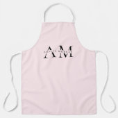 Monogram Pastel Roze Gepersonaliseerd Schort (Voorkant)