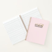 Monogram Pastel Roze Goud Zwart Minimalistisch Ele Notitieboek (Binnen)