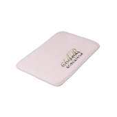 Monogram Pastel Roze Goud Zwart Minimalistisch Sti Badmat (Gekanteld)