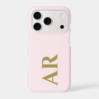Monogram Pastel Roze Gouden Initialen Minimalistis