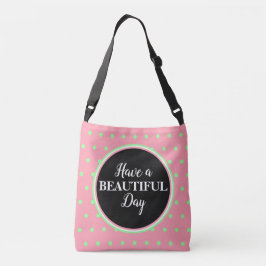 Monogram Pastel Roze Groen Stippen Crossbody Tas