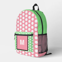 Monogram Pastel Roze Groen Wit Polka stippen