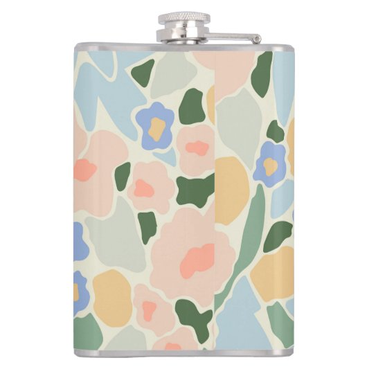 Monogram Pastel Roze Licht Blauw Ventilator Patroo Heupfles (Achterkant)