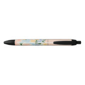 Monogram Pastel Roze Licht Blauw Ventilator Patroo Zwarte Inkt Pen (Achterkant)
