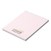 Monogram Pastel Roze Minimalistisch Elegant Goud Z Notitieblok (Linkerzijde)