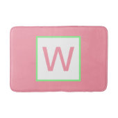 Monogram pastel roze munt groen badmat (Voorkant)