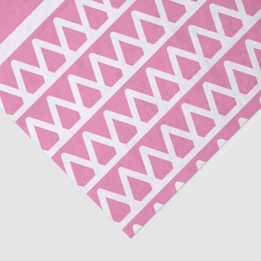 Monogram Pastel Roze Patroon Kerstmis Tissuepapier (Detail)