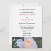 Monogram Pastel Roze Roos Liefde  Kaart (Voorkant)