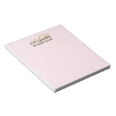 Monogram Pastel Roze Stijlvol Minimalistisch Goud Notitieblok (Schuin)
