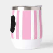 Monogram Pastel Roze Witte Cabana Strepen (Links)