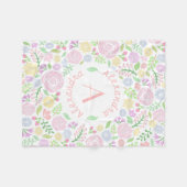 Monogram pastel Rozen Vliegtuig voor babymeisje Fleece Deken (Voorkant (Horizontaal))