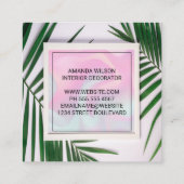 Monogram Pastel Vloeibaar | Plafond palm Vierkante Visitekaartje (Achterkant)