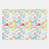 Monogram pastel Waterverf hart roze blauw elegant Inpakpapier Vel (Voorkant 2)