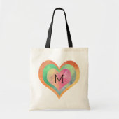 Monogram pastel Waterverf harten Tote Bag (Voorkant)