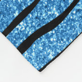 Monogram pastelblauw glitter zebra strepen cirkel fleece deken (Hoek)