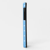 Monogram pastelblauwe witte pokkenstippen Case-Mate iPhone case (Achterkant/links)