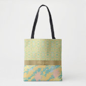 Monogram Pastels Paint Splatter Tote Bag (Voorkant)