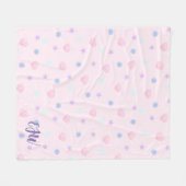Monogram Pastelschelpen en Parels in Roze Fleece Deken (Voorkant (Horizontaal))