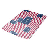 Monogram Patriottische Amerikaanse Vlag Americana Badmat (Gekanteld)