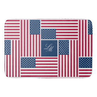 Monogram Patriottische Amerikaanse Vlag Americana Badmat