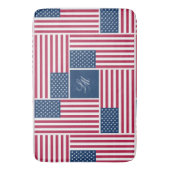 Monogram Patriottische Amerikaanse Vlag Americana Badmat (Voorkant Verticaal)
