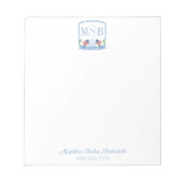 Monogram Patriottische Rode Witte En Blauwe Dames Notitieblok (Voorkant)