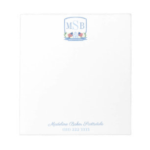 Monogram Patriottische Rode Witte En Blauwe Dames Notitieblok
