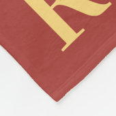 Monogram patroon bruin goud fleece deken (Hoek)