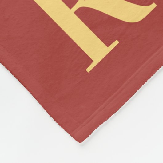 Monogram patroon bruin goud fleece deken (Hoek)