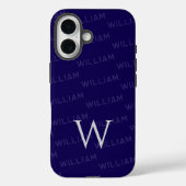 Monogram patroon eenvoudige typografie Case-Mate iPhone case (Achterkant)