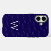 Monogram patroon eenvoudige typografie Case-Mate iPhone case (Achterkant (horizontaal))