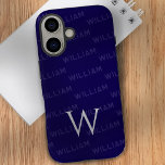 Monogram patroon eenvoudige typografie iPhone 16 hoesje<br><div class="desc">Maak kennis met dit stijlvolle iPhone 16-hoesje, met een modern monogrampatroon dat is ontworpen met eenvoud en elegantie in gedachten. Het hoesje toont een gepersonaliseerd naampatroon met behulp van een strak, eigentijds lettertype, waardoor het de perfecte accessoire is voor diegenen die zowel individualiteit als minimalisme waarderen. Het opvallende kenmerk is...</div>