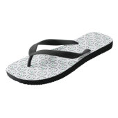Monogram Patroon Golfer's Gepersonaliseerde naam Teenslippers (Schuin)