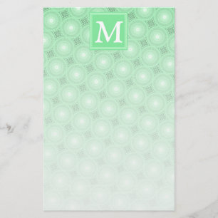 Monogram patroon groene cirkels briefpapier